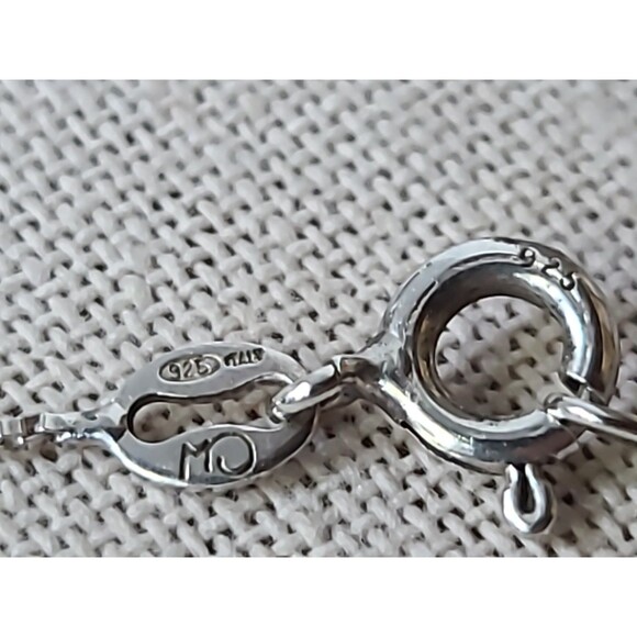 925 Sterling Silver Box Chain Necklace Vintage Italy - Picture 7 of 10